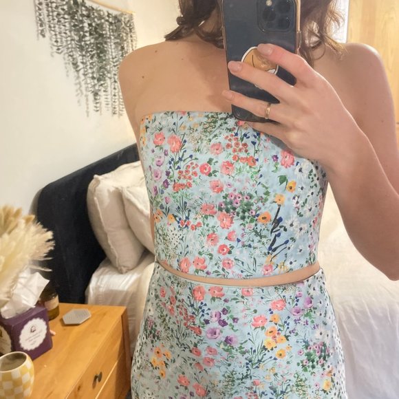 Alice & Olivia Floral Blue Two Piece Set - Picture 2 of 4